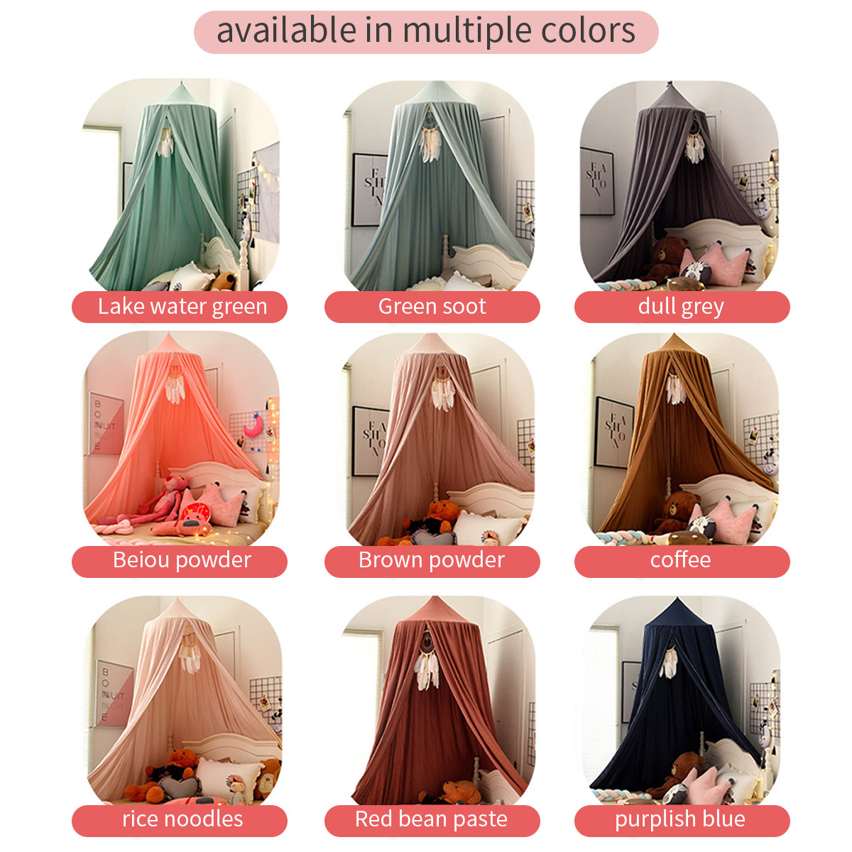 Best Children Bed Canopy Baby Crib Bed Child Curtain Hung Dome Mosquito Net Boy Tent Room Kids Girl Bedroom Play Living beding