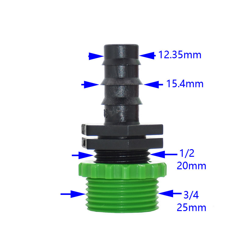 Maschio 1/2 da 3/4 a 16 mm 20 mm 25 mm Connettore d'acqua tubo da giardino Tocca a 1/2 3/4 TAP TAP TAPITS 