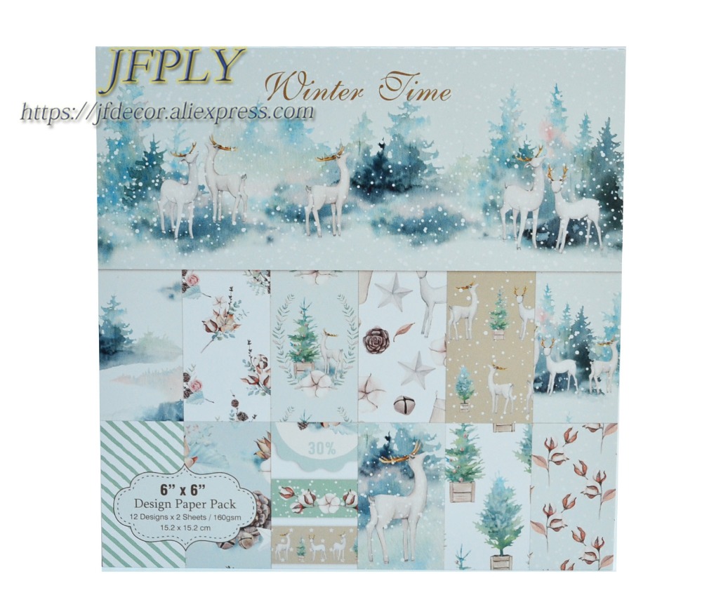 Hiver Merry Christmas Series Scrapbooking Paper Pack Craft Paper Art Carte Carte Card de 6 