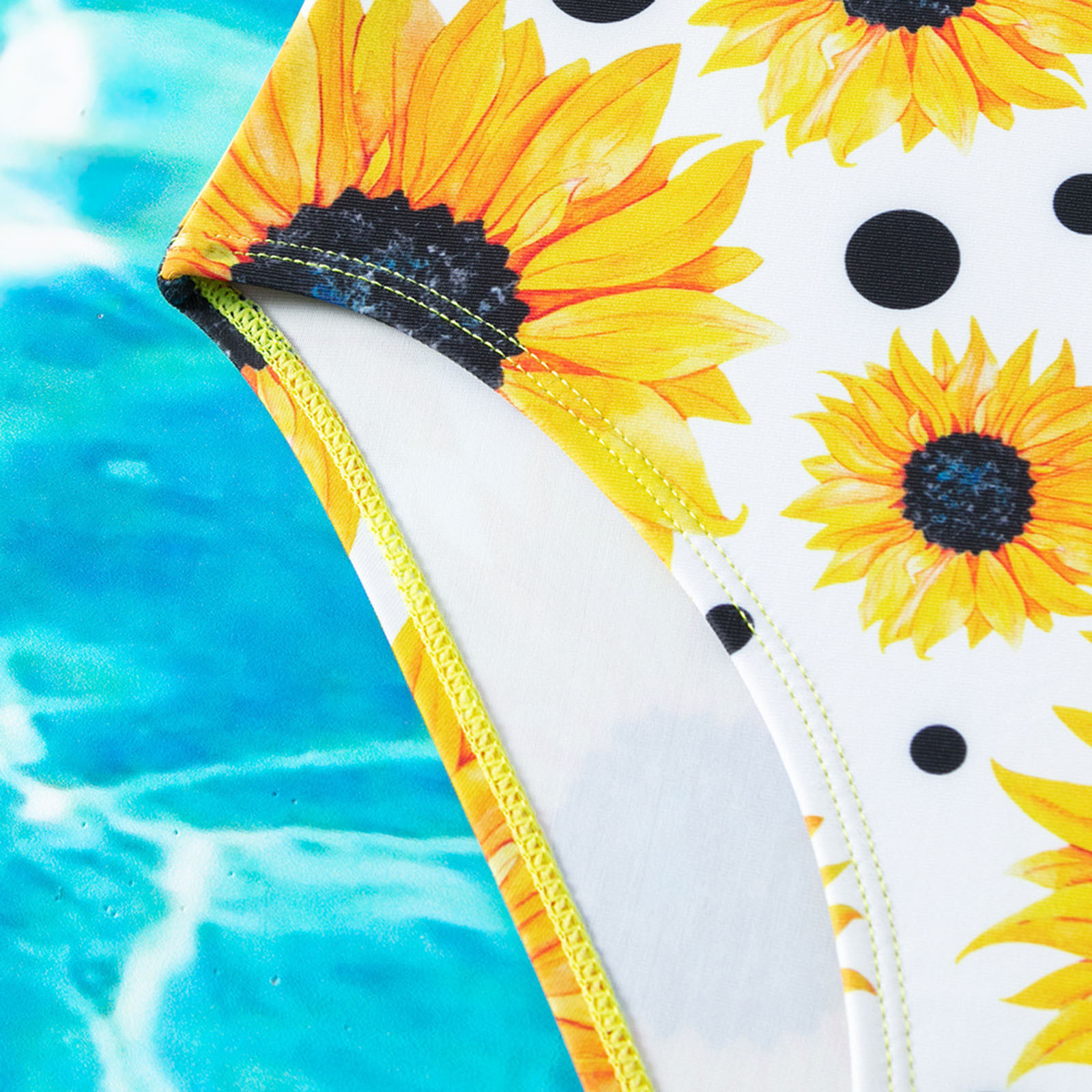 2024 Sommer Kinder Girls Blumenblättere Badeanzug Sunflowers Print Beach Badeanzug für Mädchen Kleinkind Kinder Badebekleidung