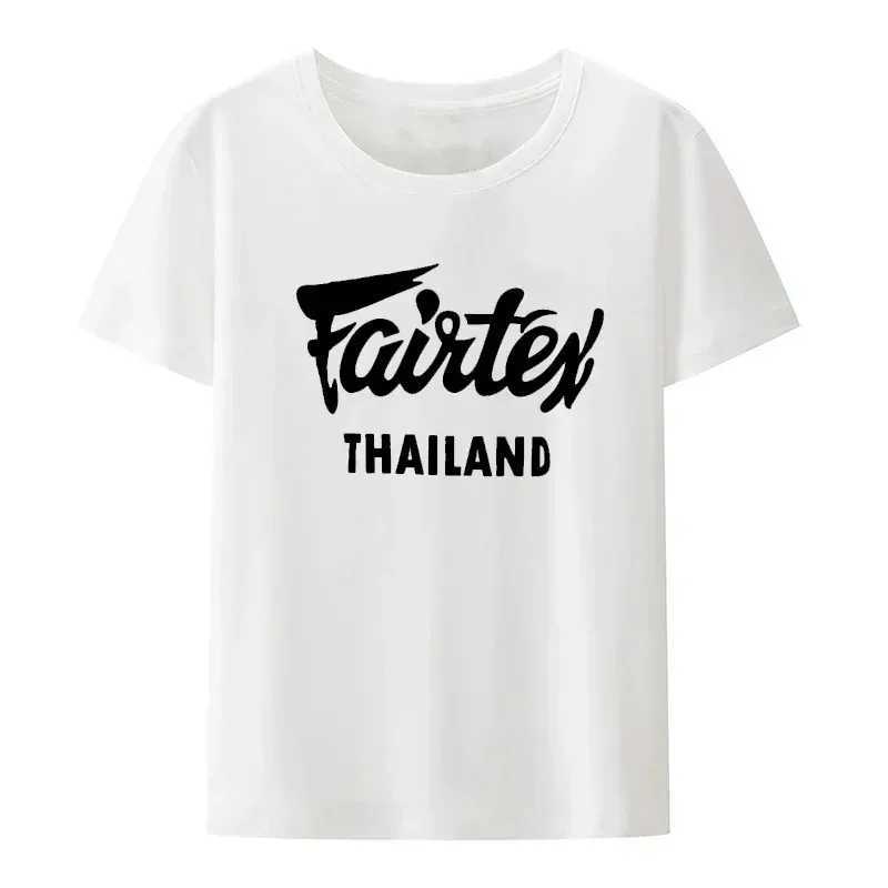 T-shirt maschile Muay Thai Kickboxing Fairtex Man Tshirt Black Casual Neck Round Neck Shen Graphic Hipster Thailand Thailand Fashi