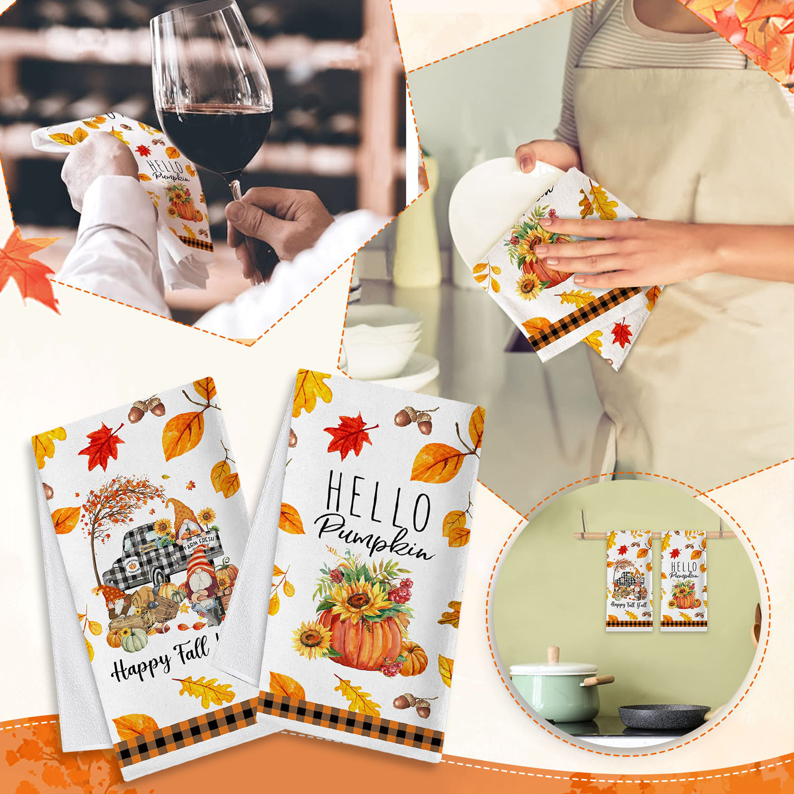 Коврик для ванной комнаты и полотенца Welcome Fall Kitchen Welcom