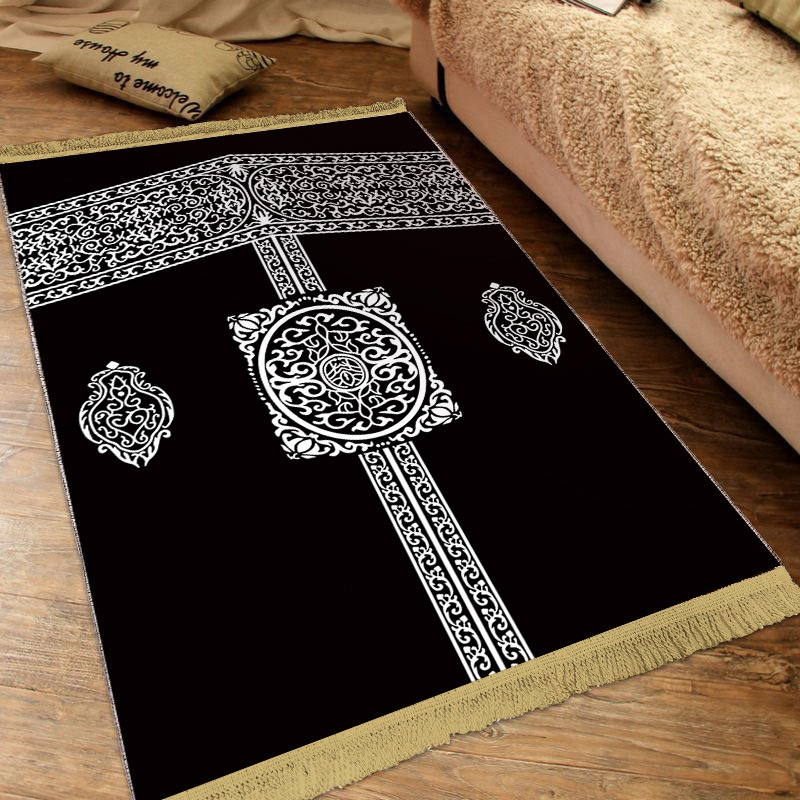 Arabe Muslim Style Prayer Area Tapis salon décor de chambre à coucher doux tapis islamique avec gland