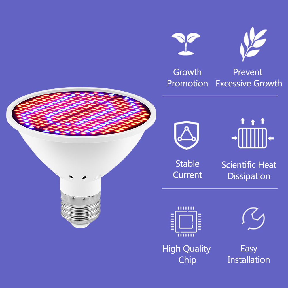 126/200/300 LED LED屋内植物用電球成長レッドブルースペクトル植物電球E27実生型栽培ランプ