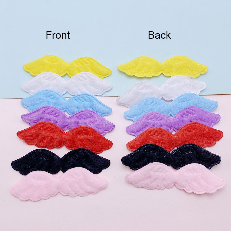 5.9x1.6CM Felt Angel Wing Padded Appliques For Children Hat Sewing DIY Headband Hair Clip Accessories Patches