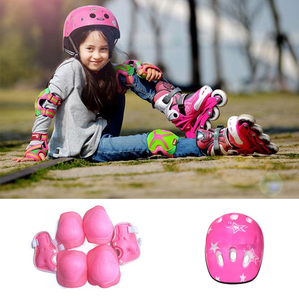 Kids Cycling Protective Gear Bike Helmet Knee Wrist Elbow Guard Roller High-density Padding Comfort Good Ventilation