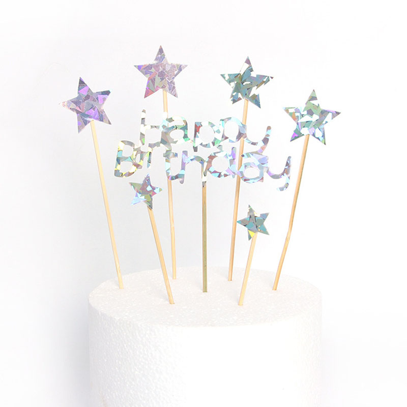 / Los Gold Glitter Star alles Gute zum Geburtstag Cupcake Topper Geburtstagstorte Dekorationen für Hochzeit Kinder Geburtstagsfeier Vorräte