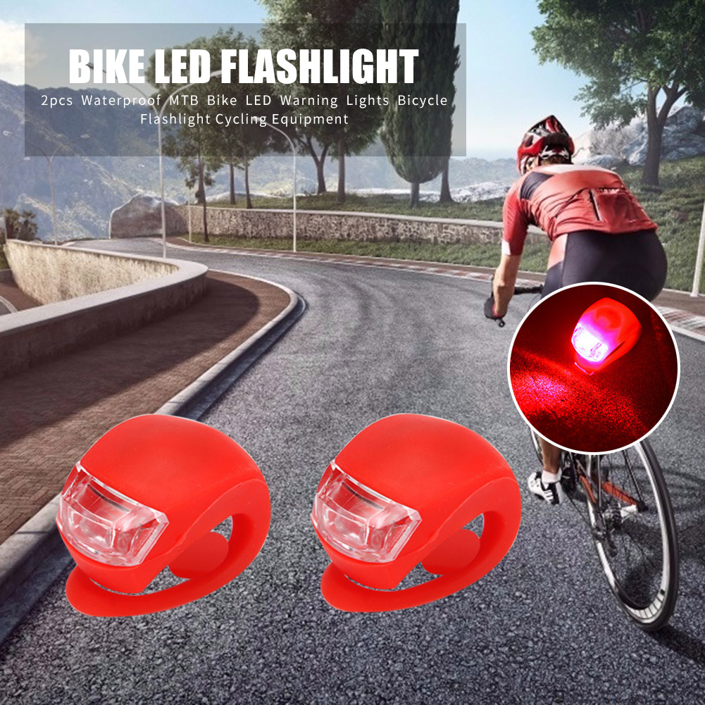 2pcs LED Silikonfahrrad vordere Rücklichter 3 Modi wasserdicht