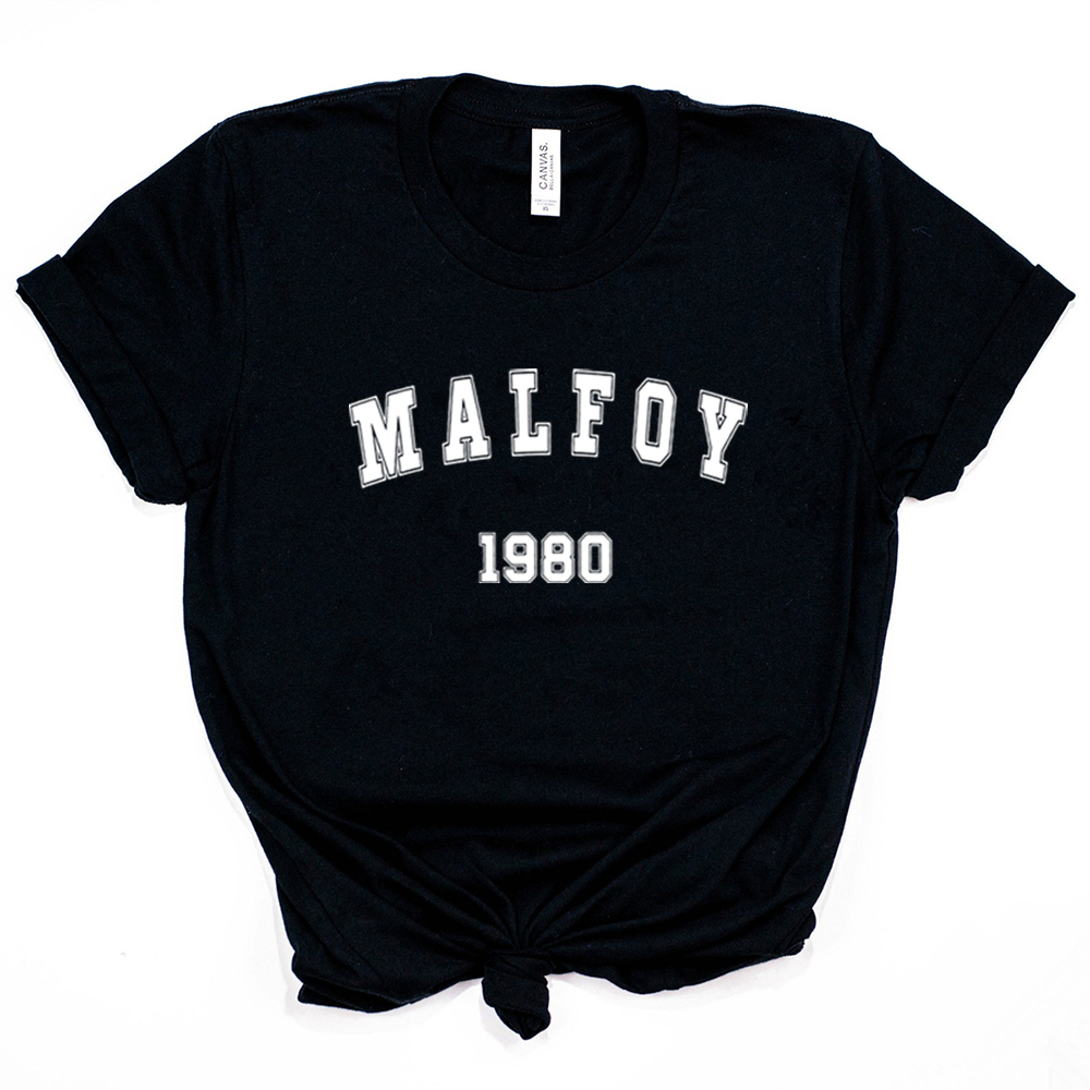 Malfoy1980 T-shirt Magic Movie Inspired Wizard World Shirt Vintage Magic Wizard School Tees Women Draco Malfoy koszulki