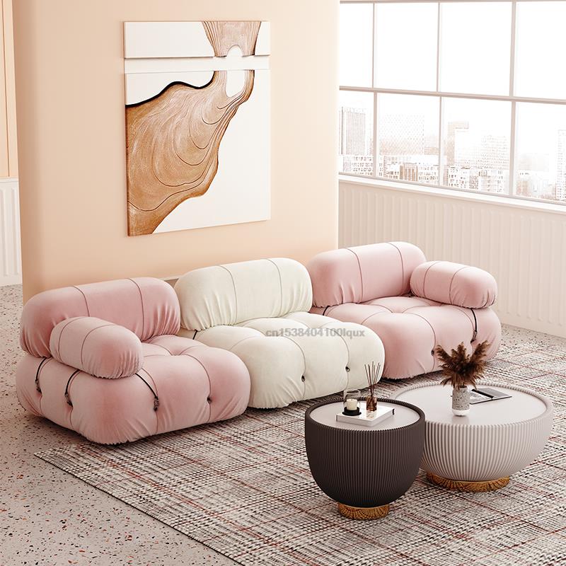 Minimalist Living Room Furniture Couch Convertible Sectional Sofa Set Modern Style Love-Seat And Three Seat For Home Or Office