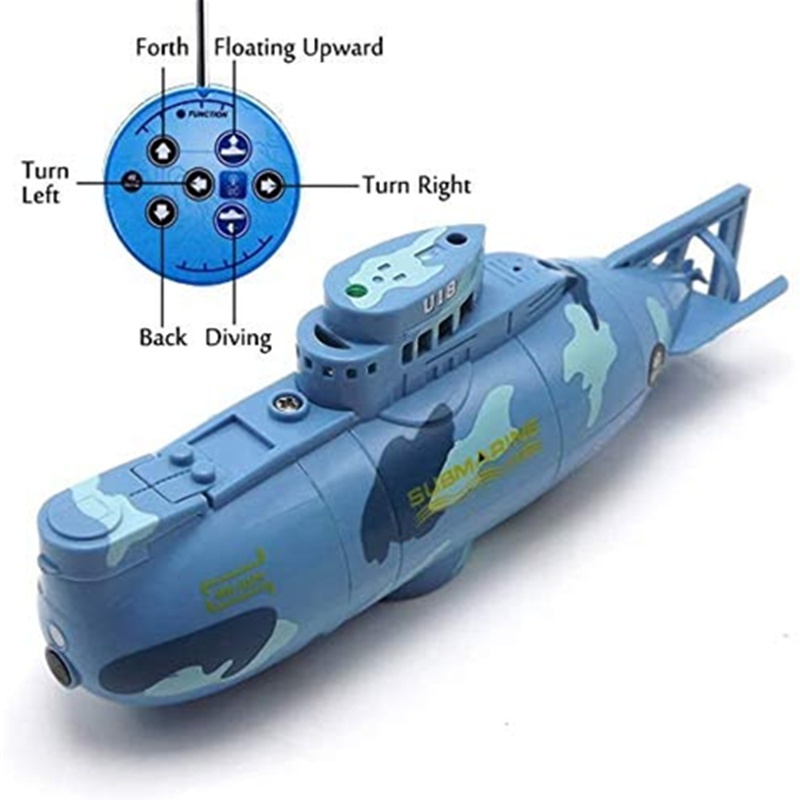 6 Channels RC Submarine Toys Radio Remote Control Boat Bathtub Toys Electric Swim Diving Fish Tank Water Tube Kids Birthday Gift