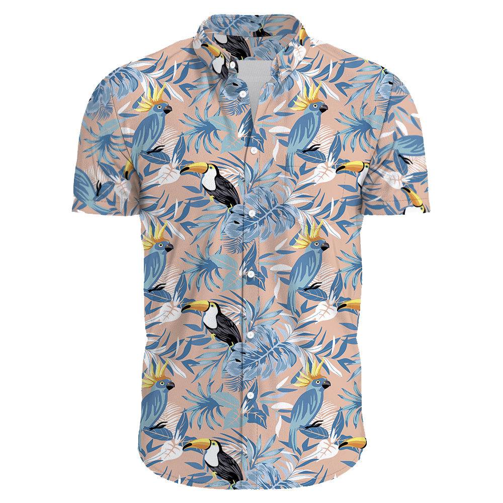 Summer Hawaiian Mens Short Sleeve Beach Shirts Casual Floral Printed Shirts Plus Size S-3XL camisa hawaiana hombre