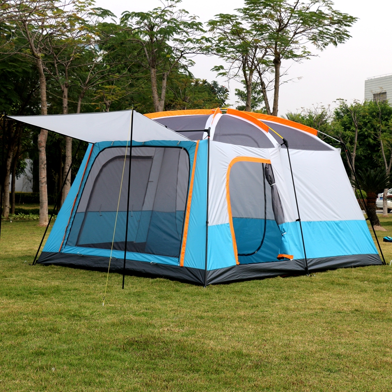 8-12 People Family Tragbare Party Instant Cabin Tent Strand Brarring Shelter zwei Zimmer 150d Oxford PU1500 Regenfisch Tente Camping