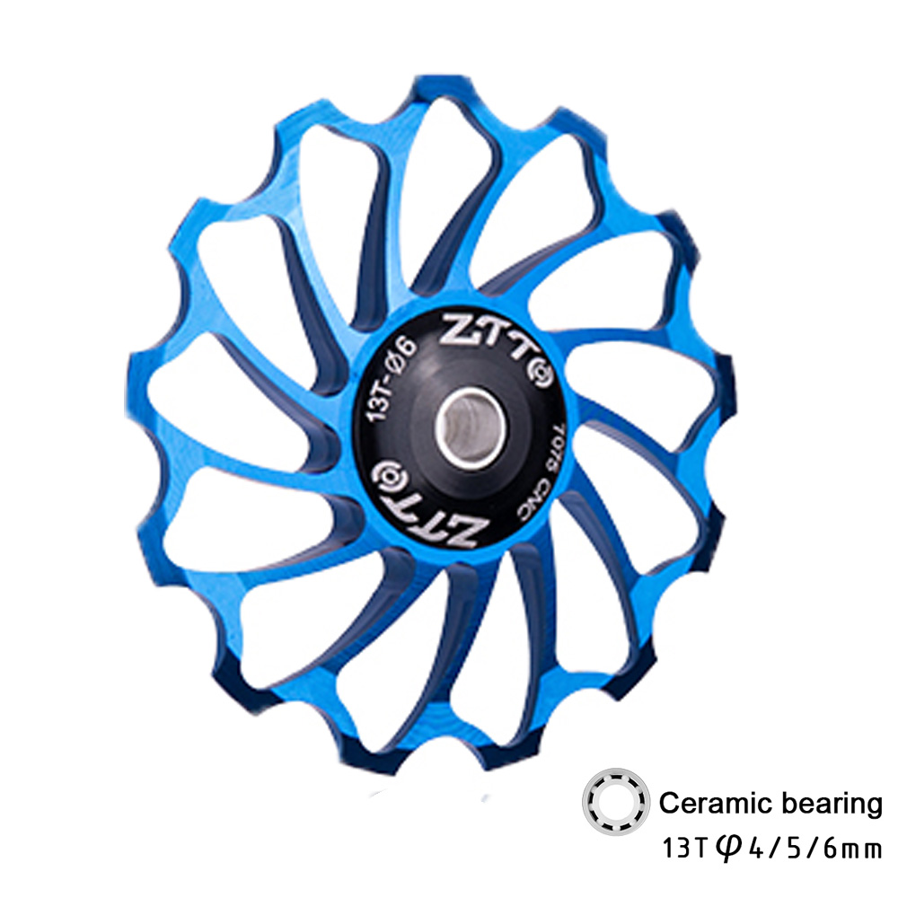 ZTTO 13T AL7075 CNC Bisiklet Arka Veseur Jokey Tekerlek Seramik Rulman MTB Yol Bisiklet Kılavuzu Rulo Reve 4mm 5mm 6mm