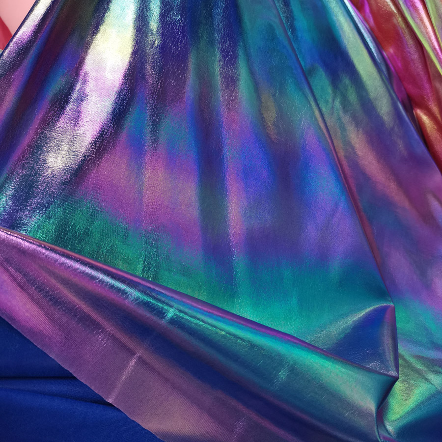 Spandex Laser Fabric 4 Way Stretchy Holographic Bronzing Ombre Shiny Swimsuit Stage Garment Fabric Magic Color