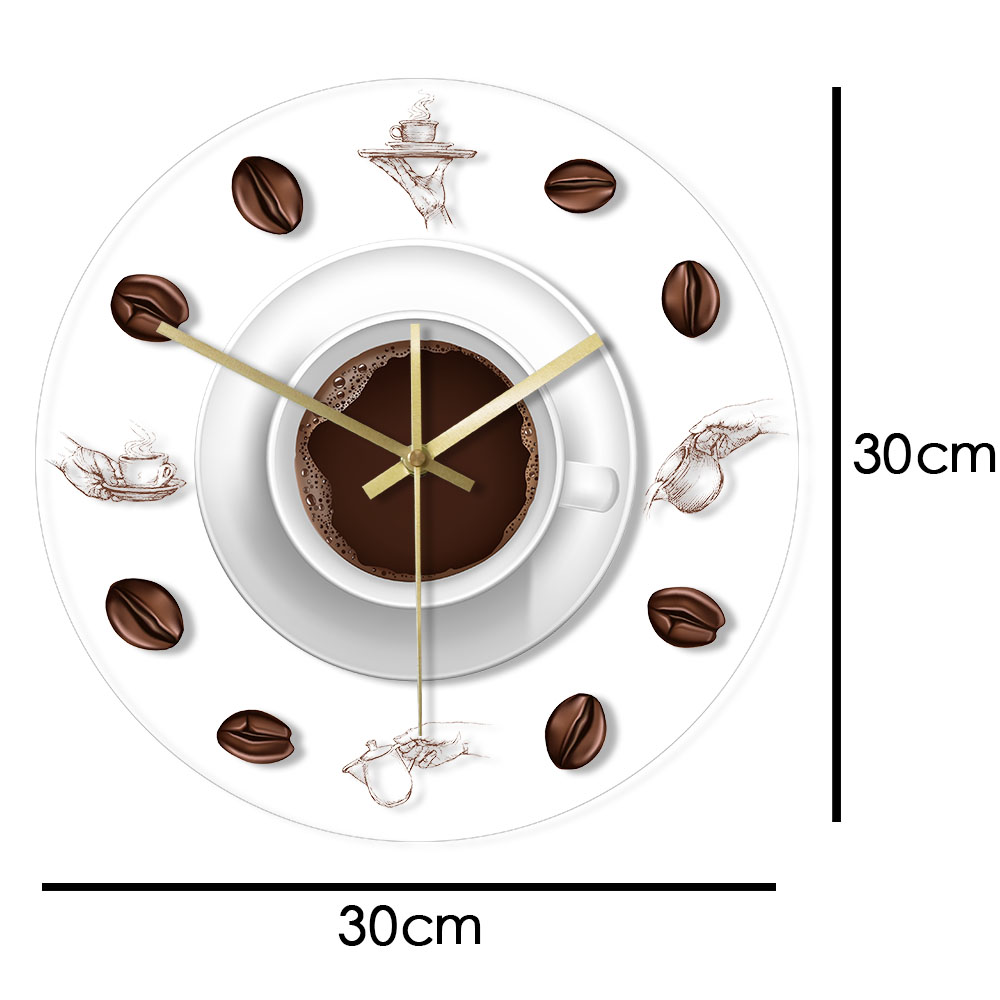 Coffee Hand Coffee Beans Wall Clock with LED Backlight Modern Design Cafe Coffee Mug Reloj De Pared Kitchen Acrylic Wall Watch