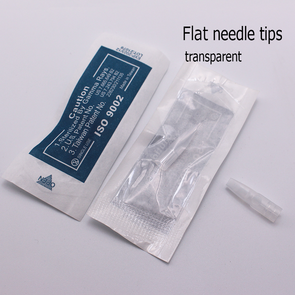 Flat Needle Tips Transparent/ White Flat Needle Caps For Permanent Makeup Mosaic/Dragon/Merlin Tattoo Machine