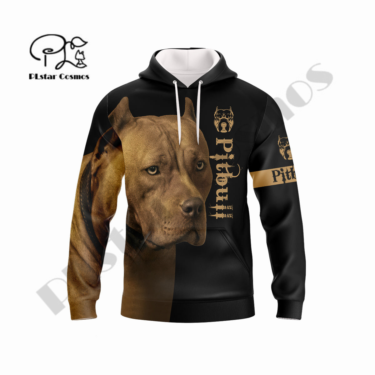 Plstar cosmos le plus récent 3dprint pitbull mignon mignon amant de chien animal harajuku streetwear décontracté unisexe unique à capuche / sweat-shirt / zip a-6