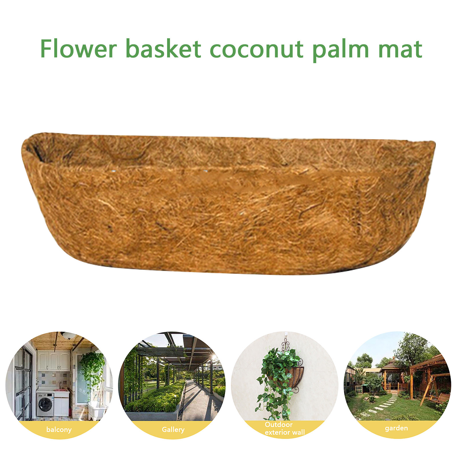 Panier suspendu noix de coco Fibre Flower Pot Planter Inserts Remplacement de la doublure pour le mur de fleur