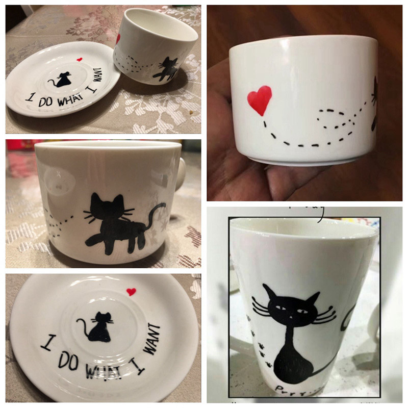 8 cores pintura de cerâmica tinta caneta de caneca impermeável à mão Pontas de caneca de caneca de desenho de caneca DIY Ferramenta DIY