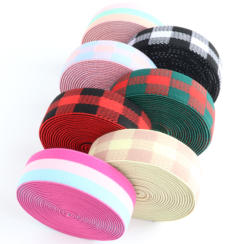 Banda elástica de 25 mm Padrão de impressão de destaque Bolsas de borracha Bolsas de vestuário doméstico Acessórios de costura têxteis Diy 1Meter