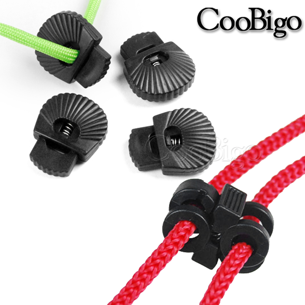 verrouillage du cordon Stopper à bascule Clip à ressort Corde à ressort Bouchle Sac à crampons Sportswear Shoelace ACCESSOIRE DIY MULTI STYLES NOIR