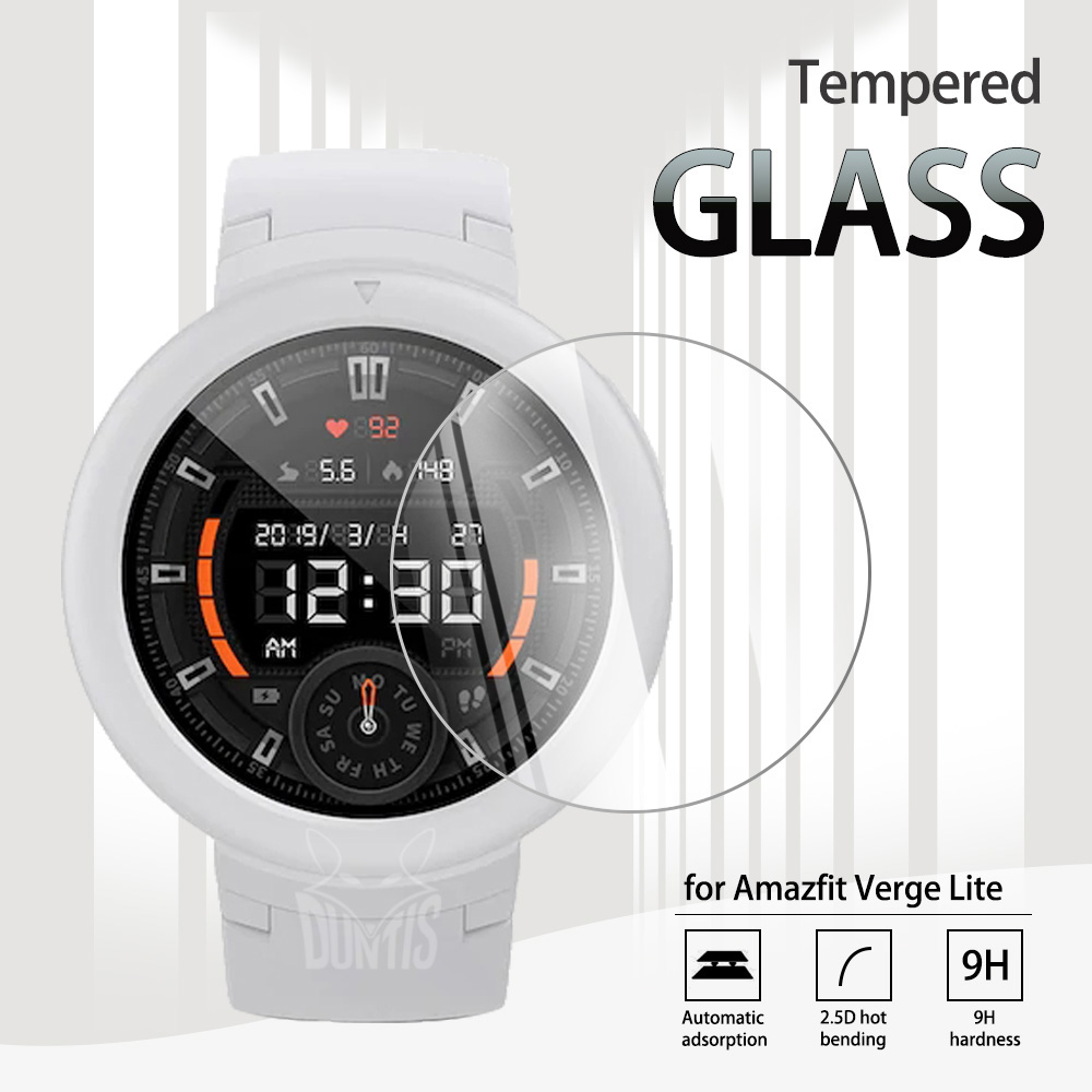 För Amazfit Verge Lite Tempered Glass Screen Protector för Huami Amazfit Verge Lite Smart Watch Anti-Scratch Clear Film Cover