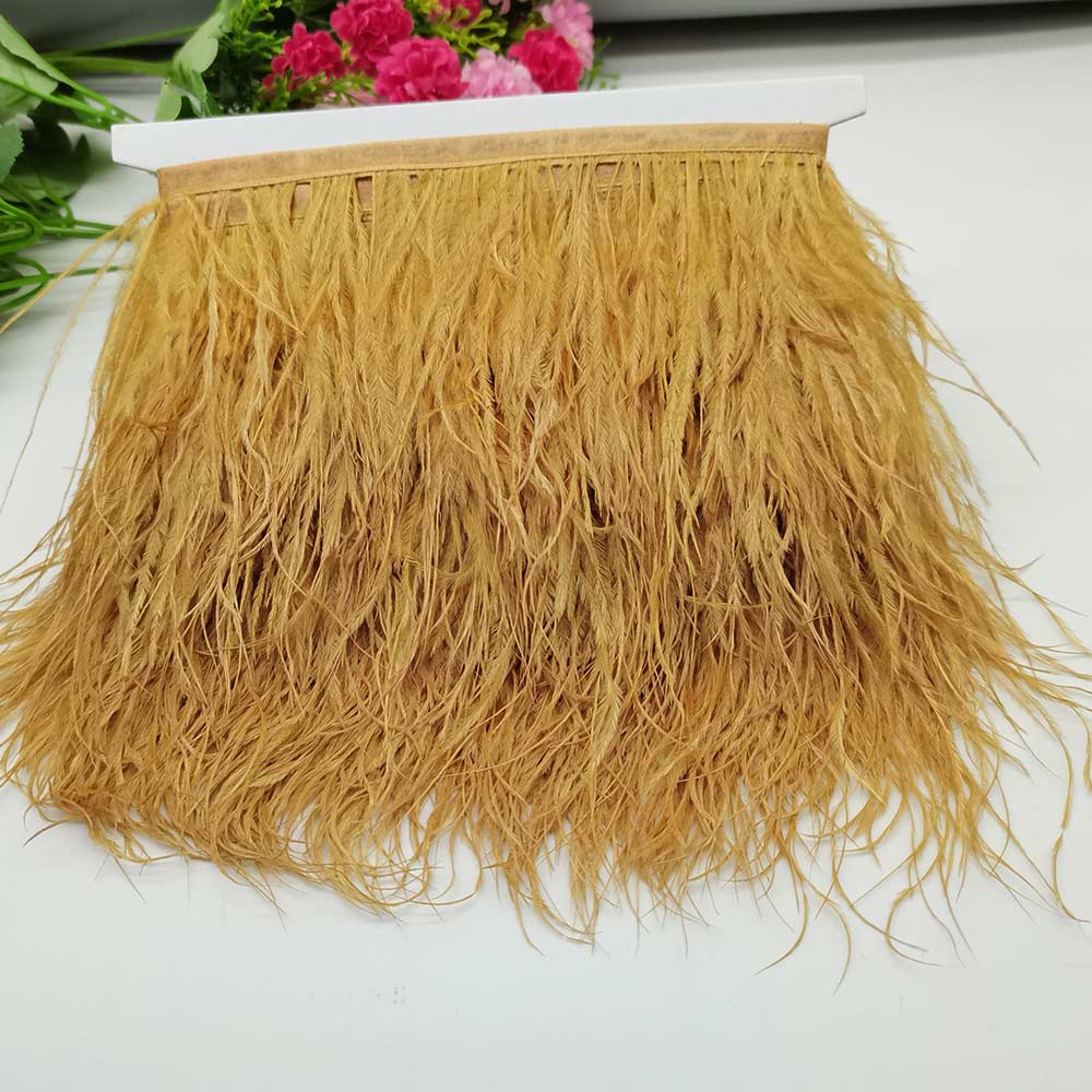 Woonzaad 10yard witte natuurlijke ostrich veren lint, lengte 8-10 cm veren trim Fringe Diy-kostuums naaien kledingaccessoires