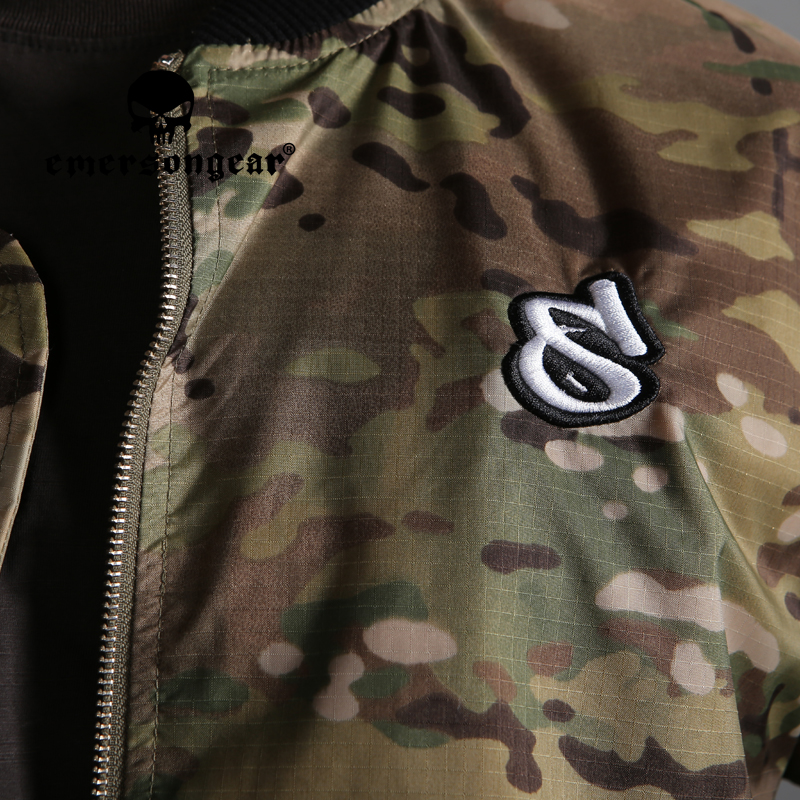 Emersongear Tactical MA1 스타일 폭격기 야구 재킷 야외 스포츠 하이킹 스트리트웨어 코트화물 옷 겉옷 멀티 캠