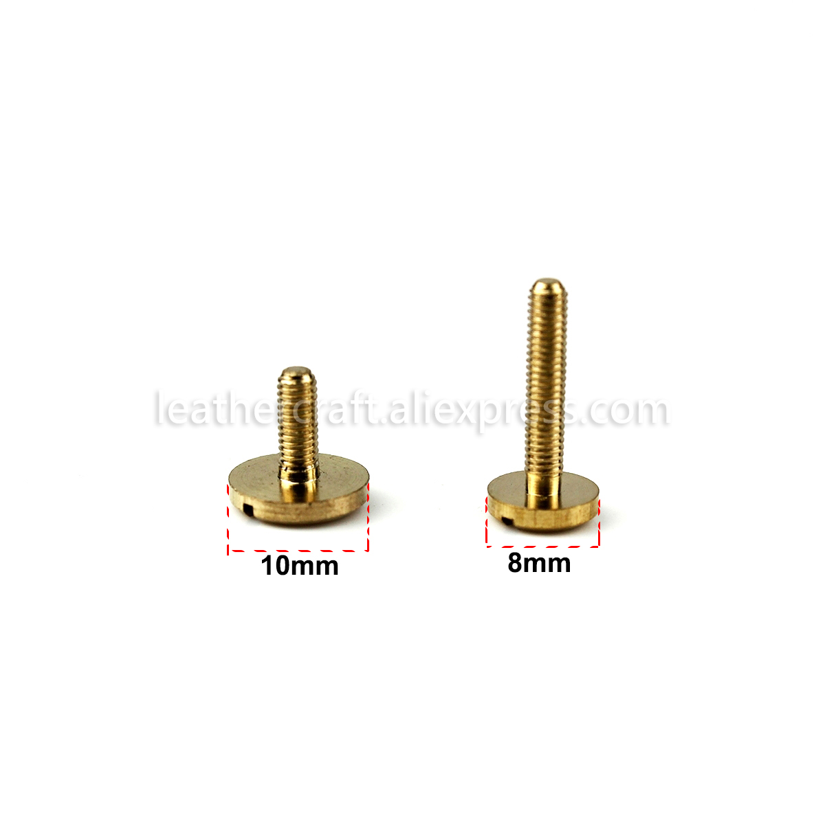 Parafusos de cabeça plana de bronze sólidos de bronze sólido M3 parafusos de cabeça plana sem porcaas de couro presos de cinto de cinto de 8 mm/10 mm mais tamanho