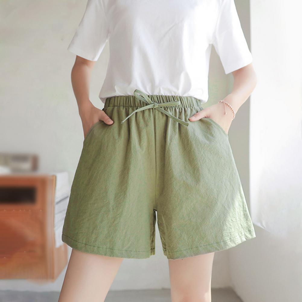 2022 NIEUWE HOTE HOOG HOOG VROUWEN Shorts Summer Solid Color Wide Leg Streetwear Simple Bow Short Pants for Party