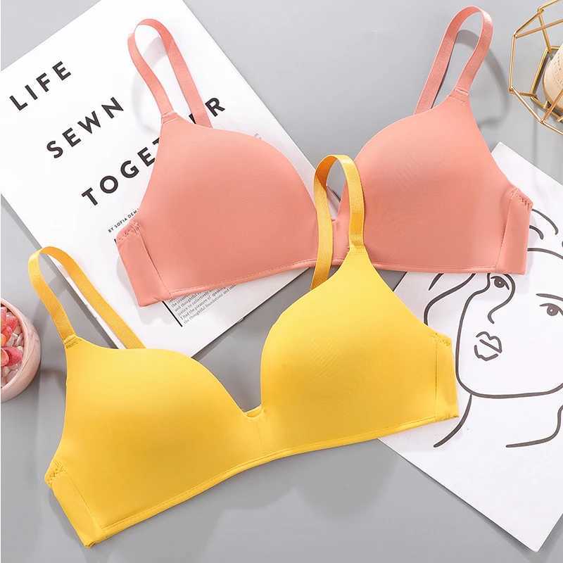 Bras Women Girls No Wire Push Up biancheria intima Solido Colore sottile Bra traspirabile reggiseno sexy reggiseno senza cucitura raccolta biancheria da letto di lingerie 240410