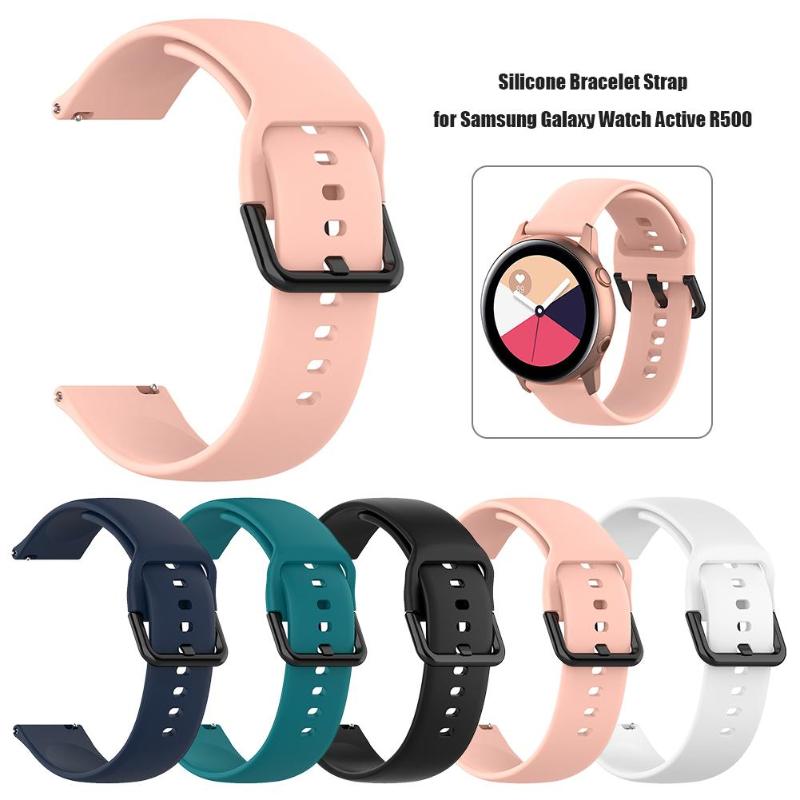 20mm Watch Band för Galaxy Watch Active SM-R500 Women Silicone Wristband för Galaxy Watch 42mm/Galaxy Active 40mm Smartwatch