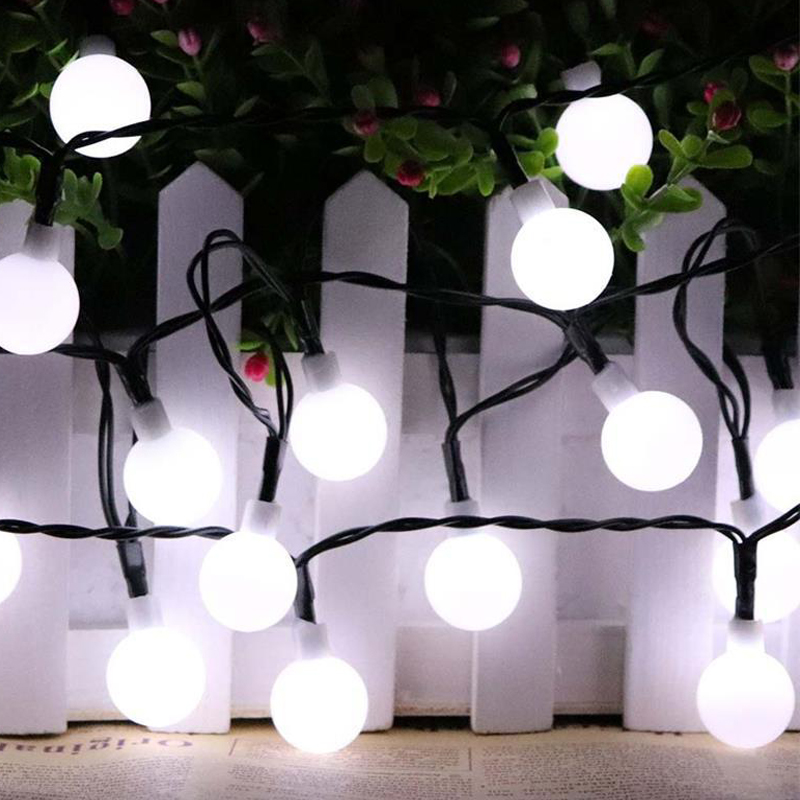 5m 7m 12m 12m 볼 태양열 LED 끈 조명 야외 거리 화환 태양 램프 안뜰 조명 방수 요정 정원 파티 장식