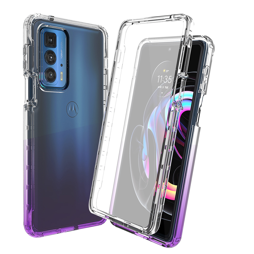 360 Volledige telefooncase voor Moto Edge 30 Pro 20 Lite Plus 2022 Cases Luxe scherm Protector Gradiënt Bumper Clear Back Cover Funda