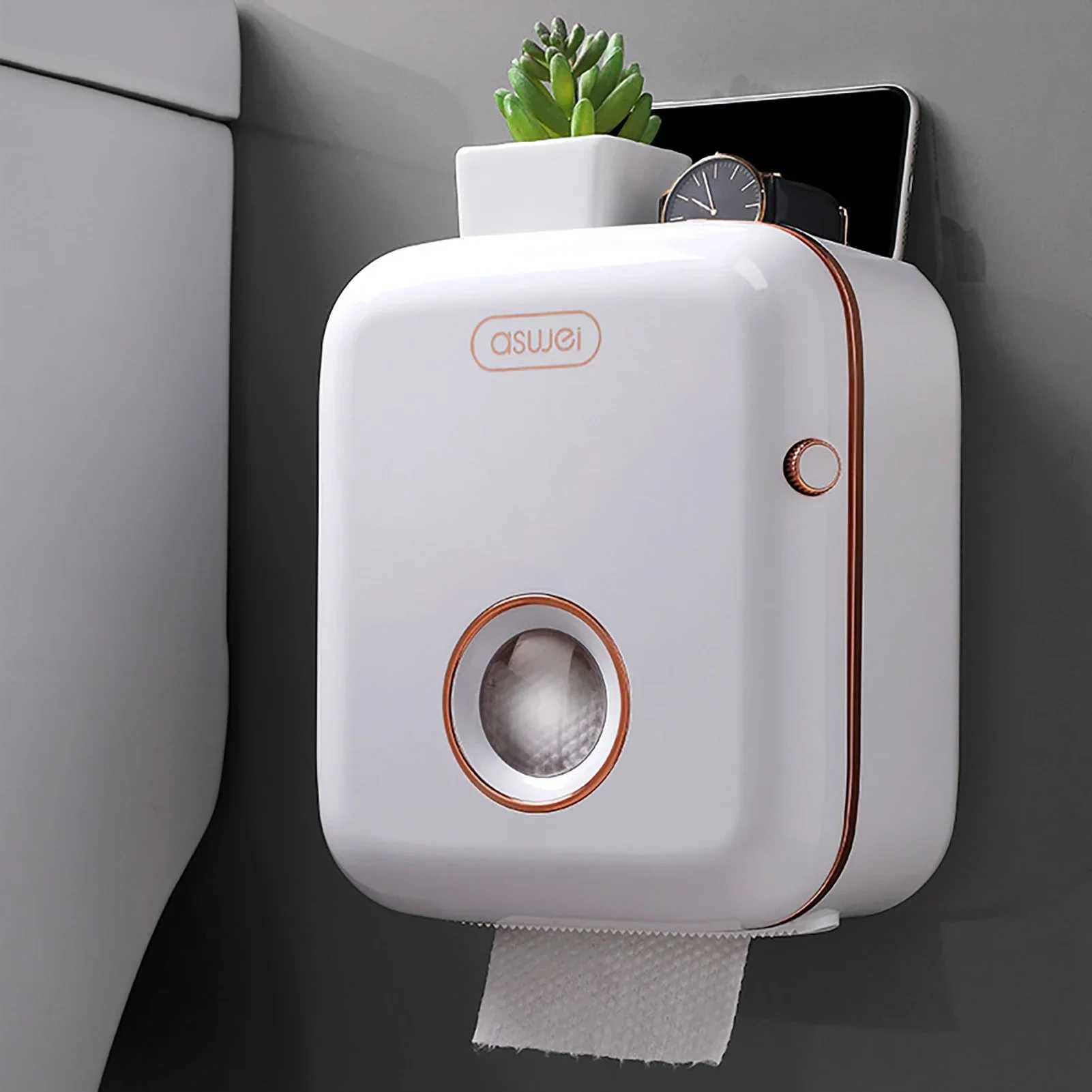 Toilettenpapierhalter Nordic Style Toilettenpapierbehälter Halter Tissue Box Wandmontierter Badezimmer Organizer Papierhandtuchspender Rollpapierregal 240410