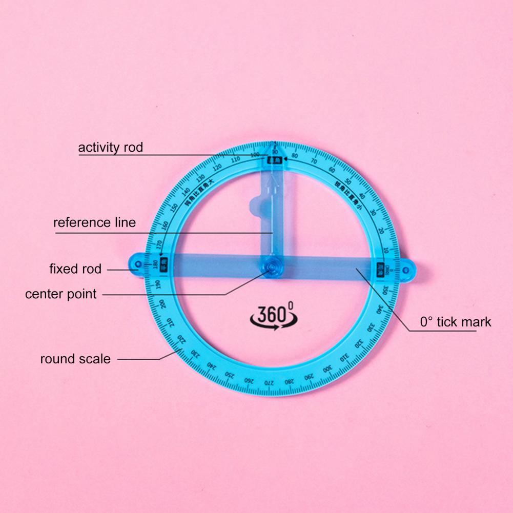 Aktivitetslinjal Multifunktionell 360 graders protractor Smooth Surface Learning Matematik Anti-Crack 360-graders Active Protractor