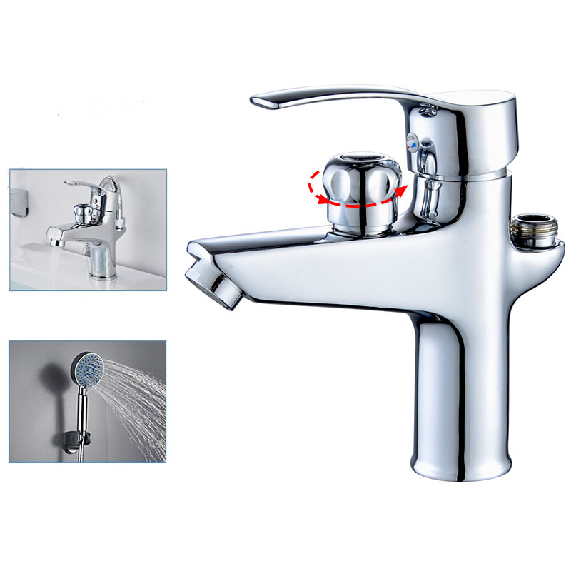 Bathroom Basin Faucet Set Deck Mounted Sink Mixer with Shower Head Toilet Water Wash Basin Tap Cold Hot Water Mixing Valve Tap