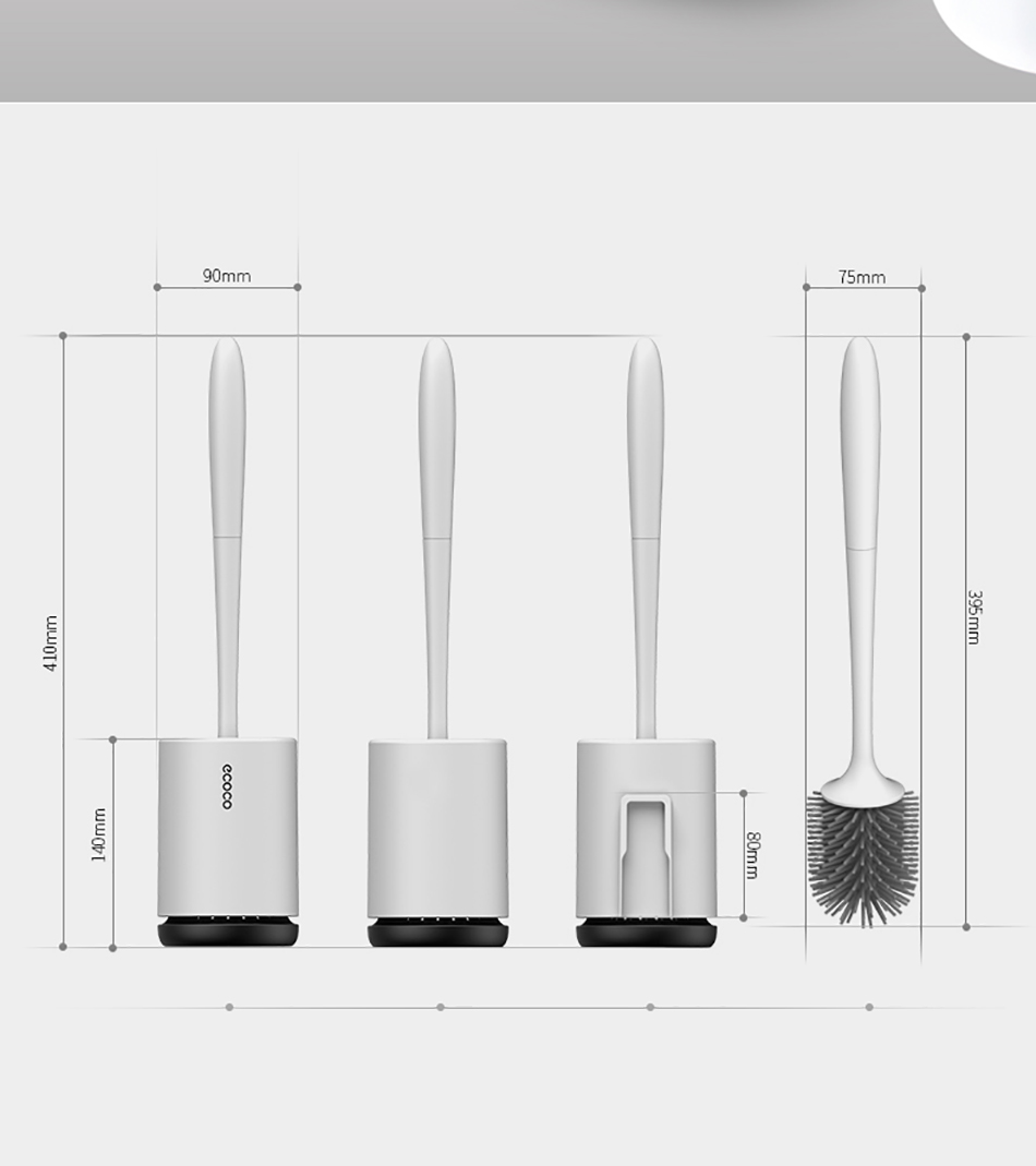 Silikon -Toilettenbürste Weiche Bademontierte Badezimmer -Toilettenbürste Halter Set sauberes Werkzeug Langlebiger thermoplastischer Gummi -Gummi -TPR -Kit