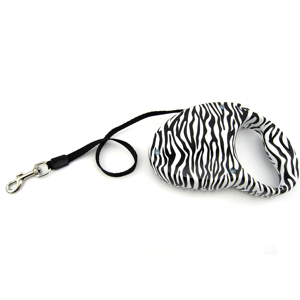 Zebra Stripe Automatic Pet Lashes Retractable Puppy Puppy Lash auto-agissant de taille moyenne principale Cat Tow Tow Rope Pethay