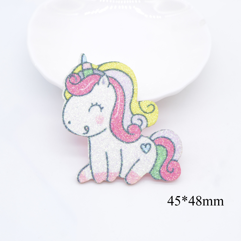 paillettes à imprimé appliques dessert Cat Unicorn pour bricolage Crafts Cake Topper Headwear Clips Hair Accessoires de décoration de nœud