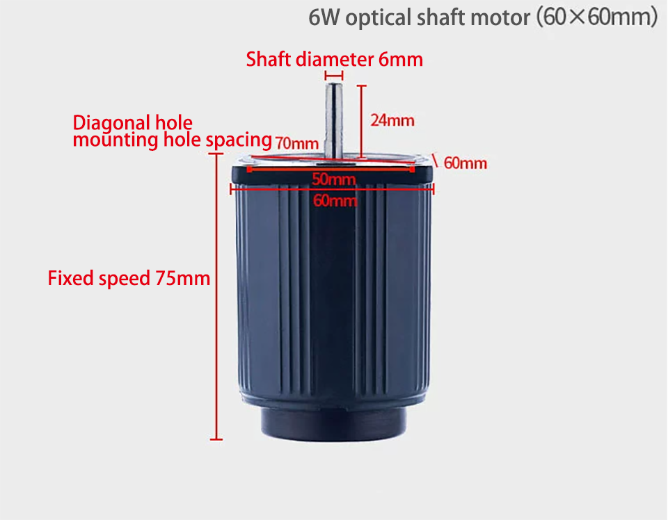 6W 110V 220V AC Optisk axel Fast hastighet Motor 2IK6A-A 2IK6A-C Höghastighet Enfas Dual Motor Can CW CCW