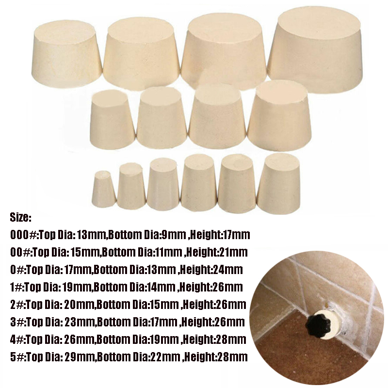1/5/000# -20# Seortierte Größen Feste Gummi-Stopfenstopfen Weinflaschenkolben verjüngter Röhrchen Massives Labor-Push-In-Dichtungsdicht