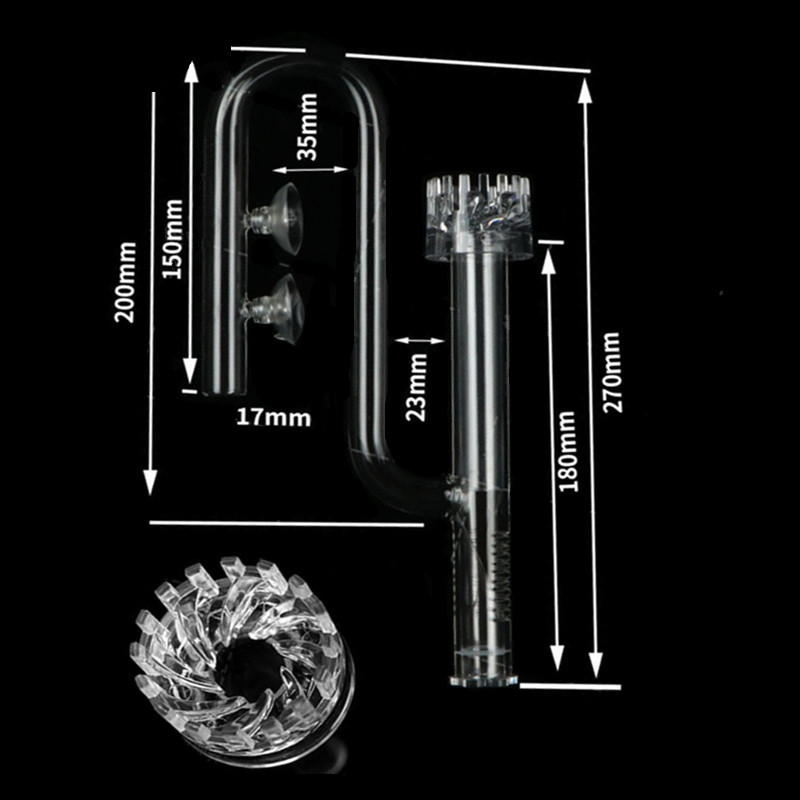 Akwarium ADA Styl 13/17 mm szklana lilia napływ rurki odpływ szklanego wlotu i rurki wodnej w gniazdku z trawy cylindrów oleju