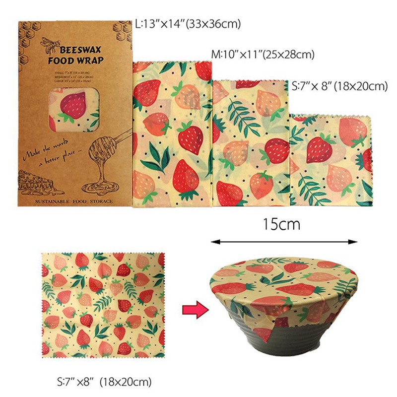 Reusable Beeswax Cloth Lap Food Fresh Bag Lid Jungle Party Bees Wax Rap for Sandwichチーズ