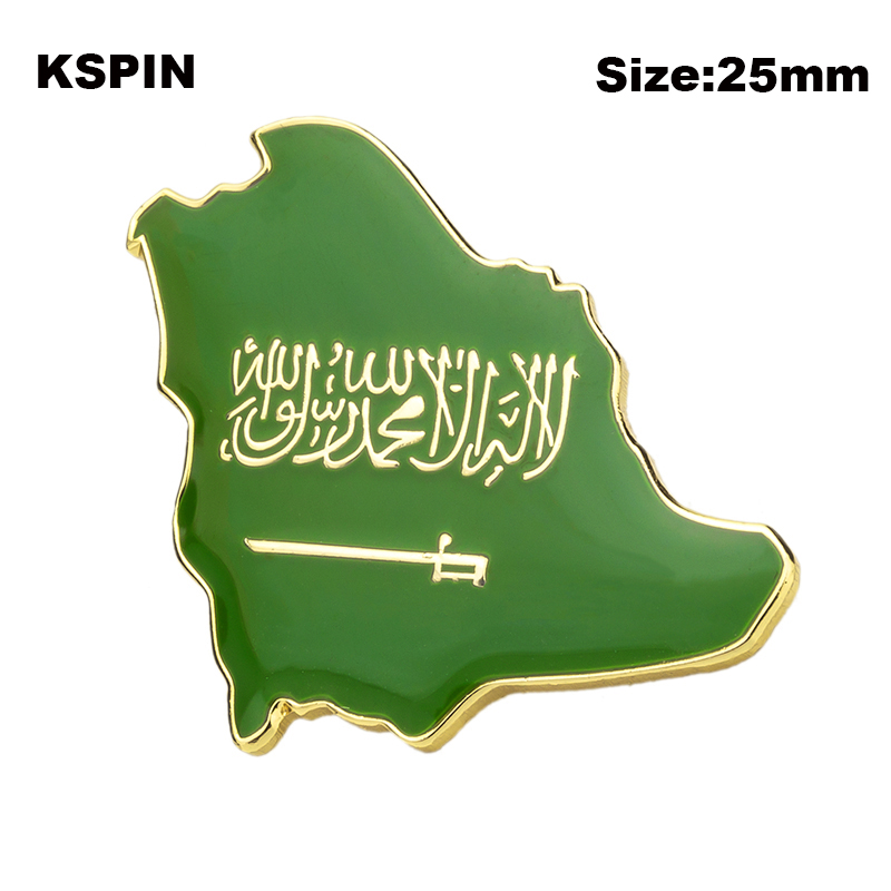 Branche de badge saoudite Broche Broche du drapeau national Pin de revers internationaux Collections d'épingles de voyage internationales