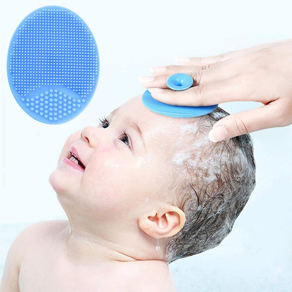 Baby Silikonbad Pinsel Cradle Cap Scrubber Peeling und Massieren von Pinsel Kopfhautpflege für Haarpflege und Körperpflege