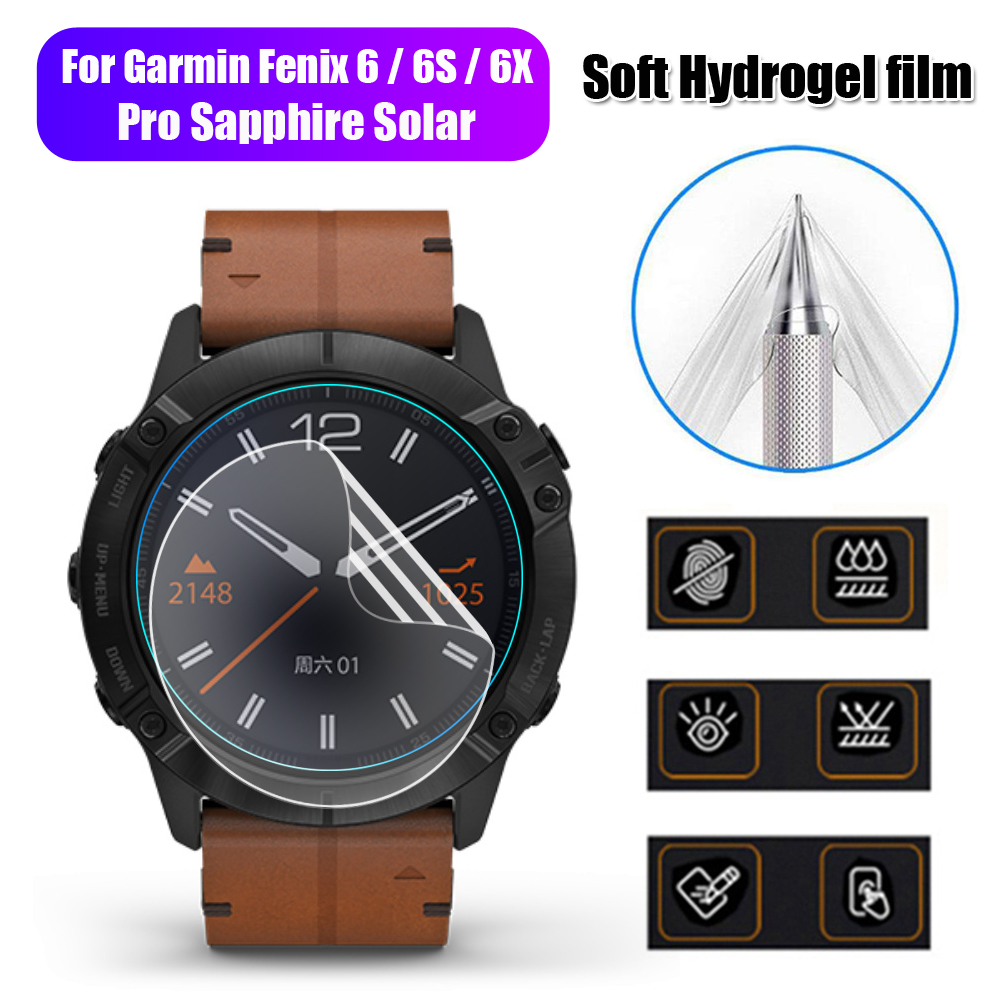 Hydrogel film Screen Protectors for Garmin Fenix 6 6S 6X Pro Sapphire Solar 2.5D Soft TPU Clear Watch Shockproof Cover Case