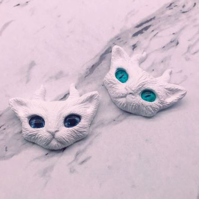 고양이 패턴 DIY 크리스탈 에폭시 곰팡이 실용적 실리콘 장식 보석 펜던트 장식 곰팡이 손잡이 비누 고양이 모델 제조 도구