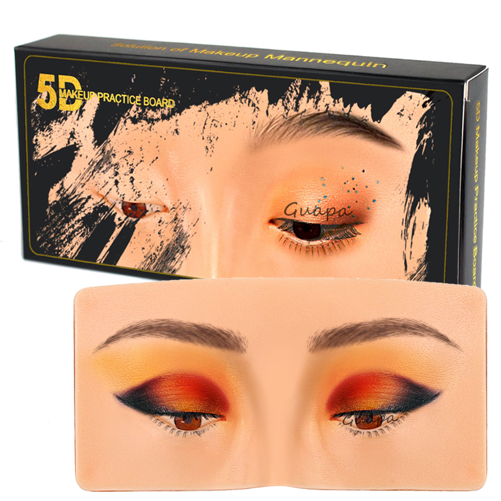 Nieuwste siliconen 5d wenkbrauw oogmake -up oefen skin pad professional voor make -up schoonheid academie siliconen oogvorm
